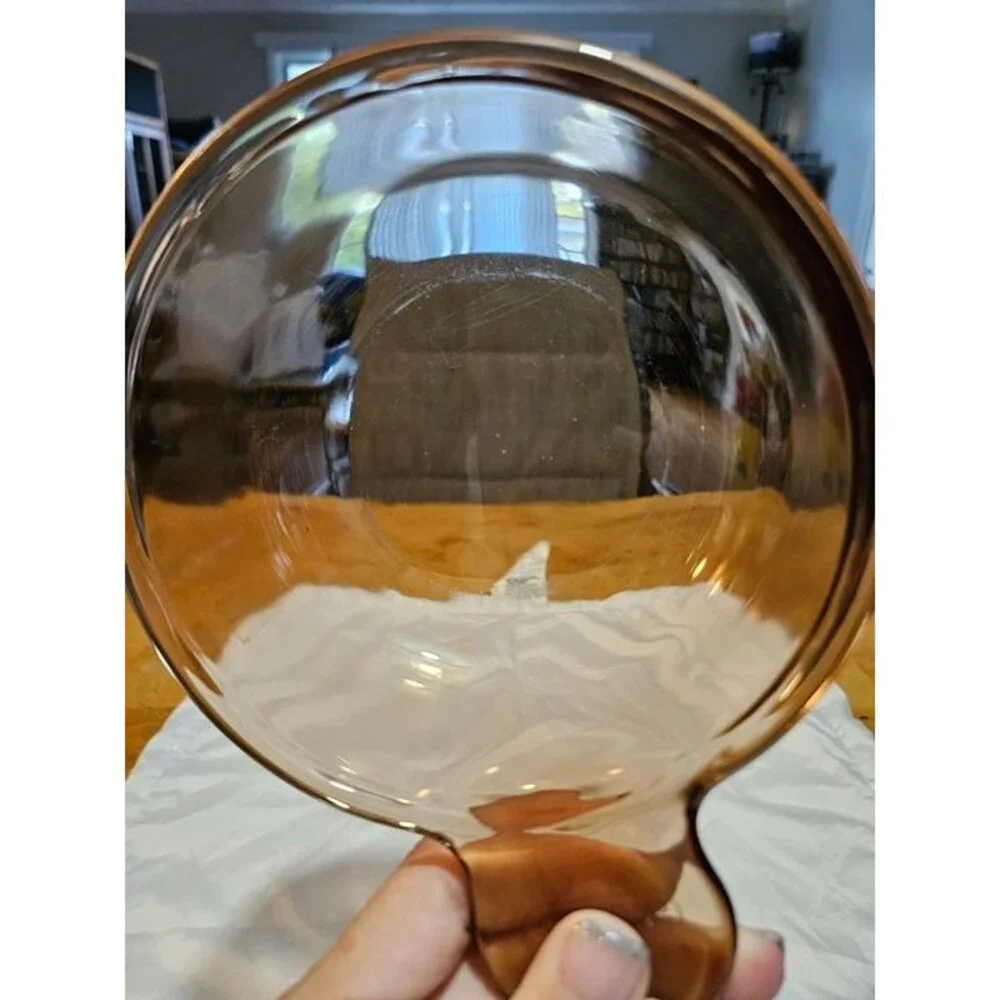 Vintage CorningWare Vision Amber Heat N Serve Grab It Bowl V-150-B w Glass lid